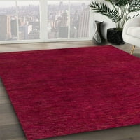 Ahgly Company Machine Wareable Indoor Square Abstract Crimson Red Area Rugs, 5 'квадрат