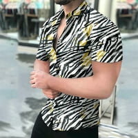 Риза от айолани мъже хавайски късо ръкав плаж стендъп яка отпечатани летни ежедневни бутони надолу ризи