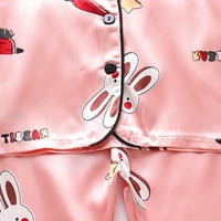 iiniim сатен коприна pjs заспиване бебе бебе момчета момичета пижама комплект сладки анимационни ризи върхове с панталони