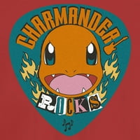 Junior's Pokemon Charmander Rocks Graphic Tee Red голям