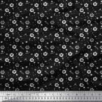 Soimoi Moss Georgette Fabric Dot, Star & Floral Shirting Print Fabric край двора