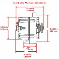 Ford 1-проводник алтернатор AMP изходен волт GM 10SI стил вътрешен