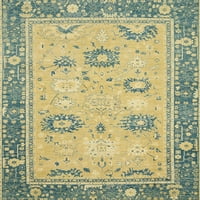 Ahgly Company Indoor Rectangle Abstract Chrome Gold Yellow Oriental Area Rugs, 2 '5'