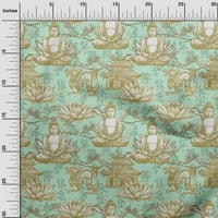 OneOone Cotton Poplin Twill Sea Green Fabric Asian Buddha Quilting Supplies Print Sheing Fabric край двора