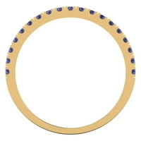 CT Brilliant Round Cut симулиран Tanzanite 14K бяла роза жълто злато, подреждаща се лента SZ 9