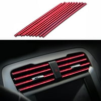 Walbest Car Air Vent Trim Strip, климатик вентилационен декоративна лента PVC автомобилна вентилационна облицовка лента за универсален автомобил SUV, червено