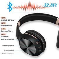 Urban Perfect Comfort II надземни безжични Bluetooth слушалки за Oppo Reno Pro Noise-Cancelling, с-черно