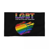 Гей гордост флаг капе дизайн дишаща памучна кърпа за лице бързо сухо LGBT дъга лесбийски плажни кърпи