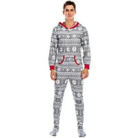 Gyratedream Family съвпадение на памучни пижами коледни снежинка с качулка с кожче за сън