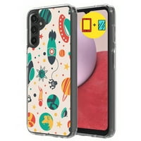 TalkingCase Slim Phone Case, съвместим за Samsung A 5G, Space Print Plants, W Temered Glass Protector, лек, гъвкав, САЩ