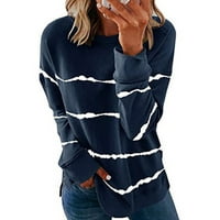 Komiseup дамски върхове с дълъг ръкав пролет ежедневни ризи от екипаж, огромни сладки печат блузи свободни модни пуловер
