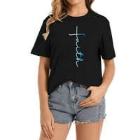Вяра готино духовно кръстосано графично новост женски графичен тройник с уникален дизайн - модна риза с къс ръкав
