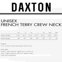 Daxton Compton Sweatshirt Athletic Fit Pullover Crewneck Френска тери материя, суичър с шисти червени букви, m