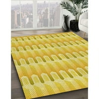 Ahgly Company вътрешен правоъгълник с удебелени жълти килими, 8 '10'