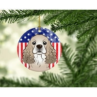 Carolines Treasures BB2146Co American Flag и Cocker Spaniel Ceramic Ornament In, Multicolor