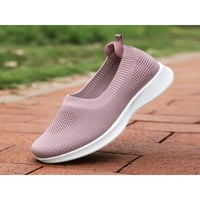 Lumento Womens Flats плета горни ежедневни обувки мрежести маратонки Уютни ходещи обувки Работа с леко тегло на розово 4.5