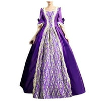 Cuoff рокли дамски готическа винтидж рокля стимпанк ретро двор принцеса лилаво 4xl