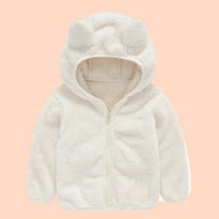 Деца върхове клирънс малко дете бебета момичета момичета солиден цвят плюшени сладки мечки уши зимен качулка дебело палто яке