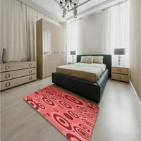 Ahgly Company вътрешен правоъгълник с шаблонирана любов червена площ килими, 5 '8'