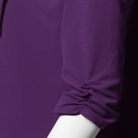 FashionOutfit женски участък събра в ръкав отворен блейзър яке