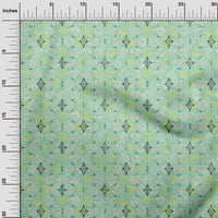 OneOone памучна копринена аквамаринова тъкан текстура и триъгълник геометрична рокля Материал от плат за печат от широк двор