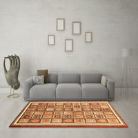 Ahgly Company Indoor Square Abstract Orange Modern Area Rugs, 7 'квадрат