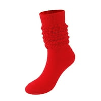 Чорапи за компресия на Leylayray за жени с твърд цвят на жените сгъстени разхлабени хълбови чорапи Модни дълги подредени чорапи