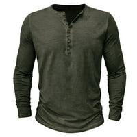 Мъжки тениска Pejock Men's Fashion Henley риза с дълъг ръкав v-образно пуловер