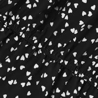 Летни рокли за жени отпечатани мини а-лайн къс ръкав Бохемски плаж с рокля с v-образно деколте черен 4xl
