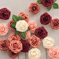 Huanledash комплект симулирана роза не е изсъхне няма полиране реалистично декоративен ден на влюбените в момента цвят блокирани фалшиви рози с доставка на парти на BO