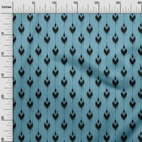 OneOone Cotton Jersey Средно синя тъкан азиатски шиещи материали за шиене на Ikat от двора Wide-8131