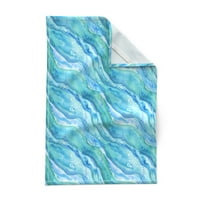 Отпечатана кърпа за чай, спално платно от памук - модел Summer Beach Ocean Mautical Nursery Abstract Watercolor Decorate Kitchen Kidel от Spoonflower