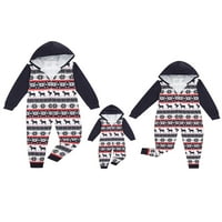 Gwiyeopda Коледа семейство съвпадение на качулки пижами елени ромпери с дълъг ръкав с дълъг ръкав цип pjs за възрастни деца бебе