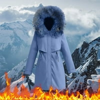 Топли зимни палта за жени с дълга дължина Екстремно студено време изходно облекло, облицовано с дълъг ръкав яке