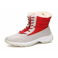 Daeful Unise Winter Boot Plush Lined Toppy Shoes Mid Calf Snow Boots Walking Slip Устойчив на ежедневни FAU червено 3y