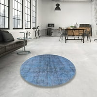 Ahgly Company Indoor Rectangle Modern Modern Aceberg Blue Persian Area Rugs, 5 '7'