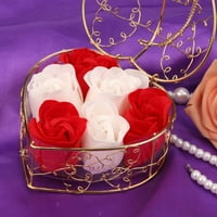 YColew Организатори и съхранение Съхранение Случайно сърце ароматизирана баня от баня венчелистче розов сапун за сватбена декорация на сватбена декорация Кошчета за съхранение на кошчета за съхранение
