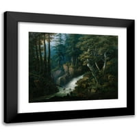 Hermann Josef Neefe Black Modern Framed Museum Art Print, озаглавен - Водопадът на Илсе на Брокен в планината Харц