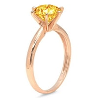 3. CT Brilliant Round Cut Clear Simulated Diamond 18K Rose Gold Politaire Ring SZ 5.5